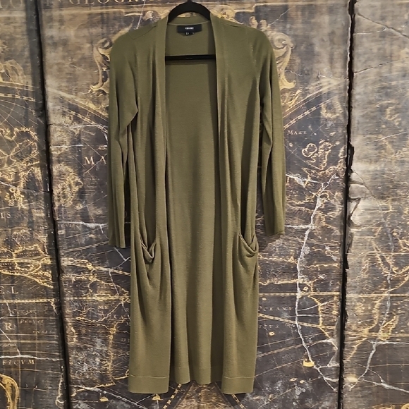 Forever 21 Olive Green Long Cardigan - Picture 1 of 3
